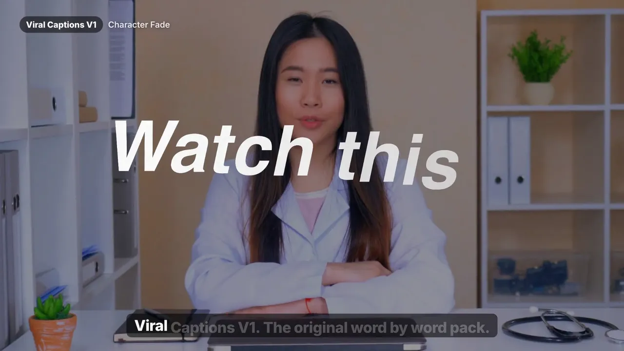 Viral Captions V1 preset preview